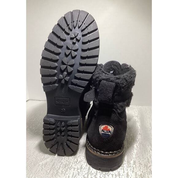 Pajar paulina lace up suede boots black womens size 8-8.5 - Picture 5 of 7